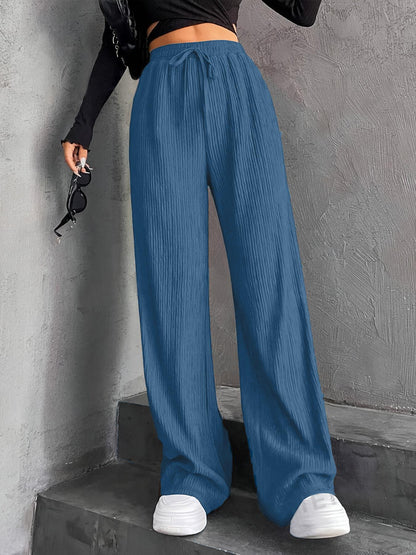 Women's Wide Leg Sweatpants Baggy Pants Lounge Yoga Knit Waisted Comfy Striped Workout Pants