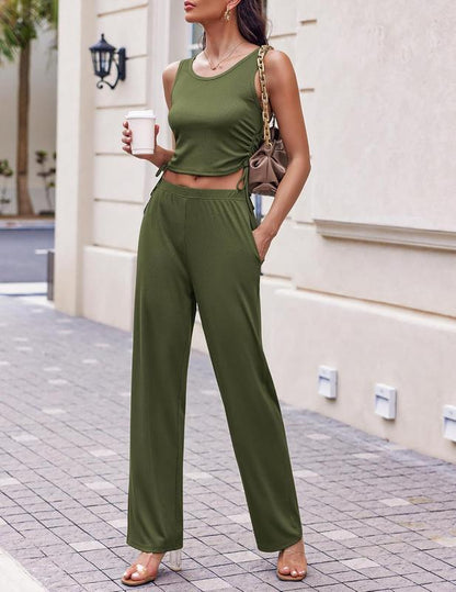 Cozy New  Women's 3 Piece Knit Lounge Set Long Sleeve Cardigan Sleeveless Top Pants Sweatsuit S-XXL