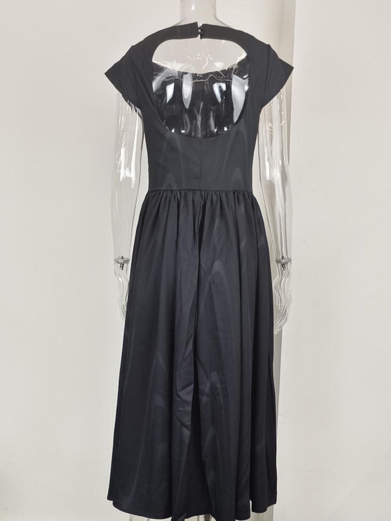 Full Size Cap Sleeve A-Line Midi Dress Plus Size - Seldom Seen Styles