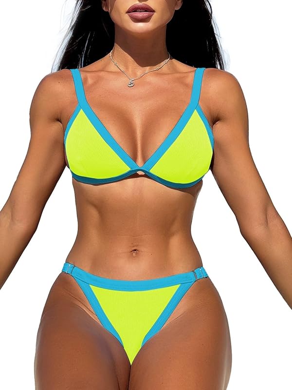 Women's Triangle Bikini Set  Brazilian Sporty Two Piece Swimsuit Cute Bathing Suit - Seldom Seen Styles