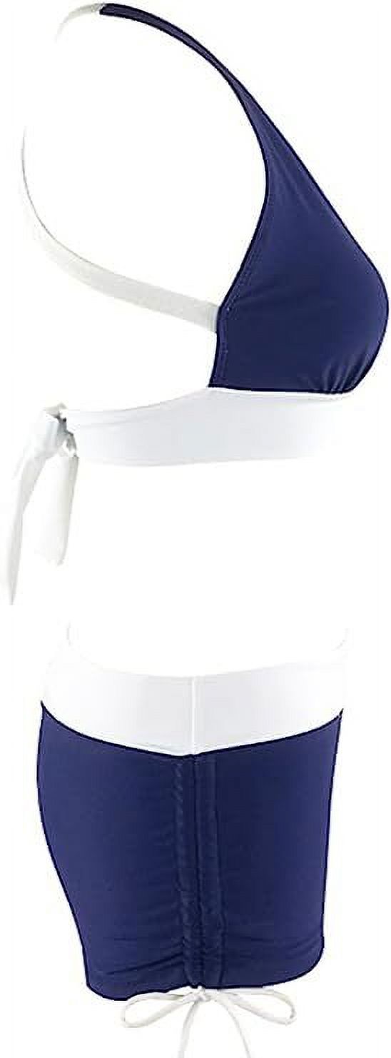 Two Piece Push Up Swimsuits for Women High Waisted Tummy Control Sporty Bikini Sets Navy Blue S - Seldom Seen Styles