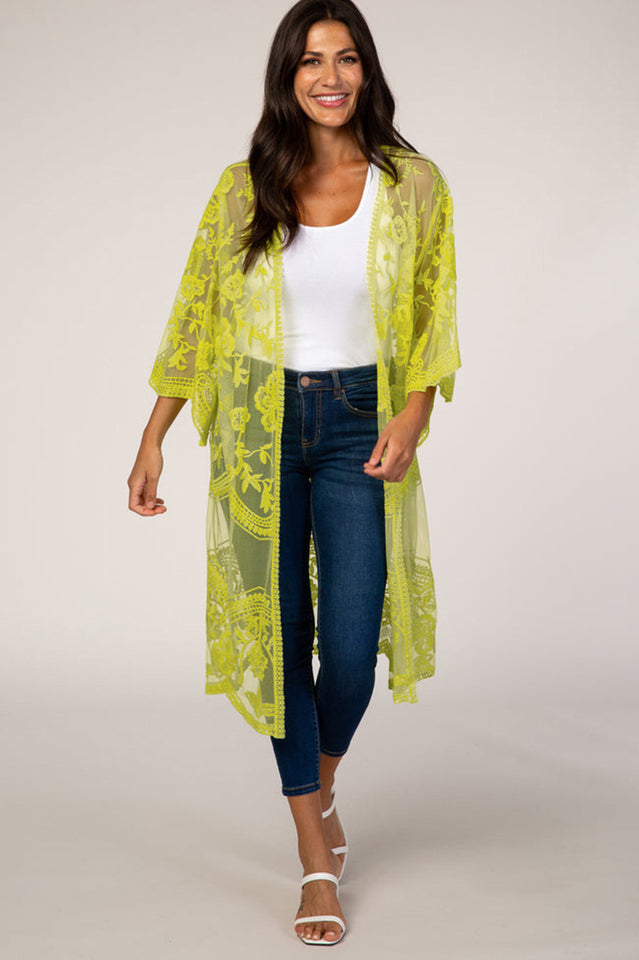 Hollow Out Lace Kimono Cover Up | Dress In Beauty