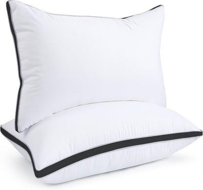 viewstar Kopfkissen Queen Size 2er-Set, Hotelqualität, Daunenalternative Kissen mit Seitensteg für Seiten-, Rücken- oder Bauchschläfer, Weiß