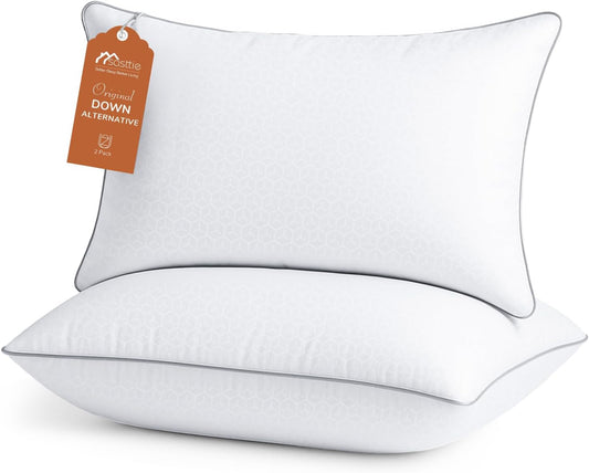 Sasttie Pillows Queen Size Set of 2, Bed Pillows for Side, Back, and Stomach Sleepers - Oeko-Tex Certified Down Alternative Plump Filling - Hotel Quality and Machine Washable, 2 Pack - Seldom Seen Styles