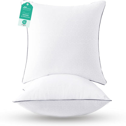 Lot de 2 oreillers Queen Size Sasttie, oreillers de lit pour dormeurs sur le côté, le dos et le ventre – Garnissage alternatif en duvet dodu certifié Oeko-Tex – Qualité hôtelière et lavable en machine, lot de 2