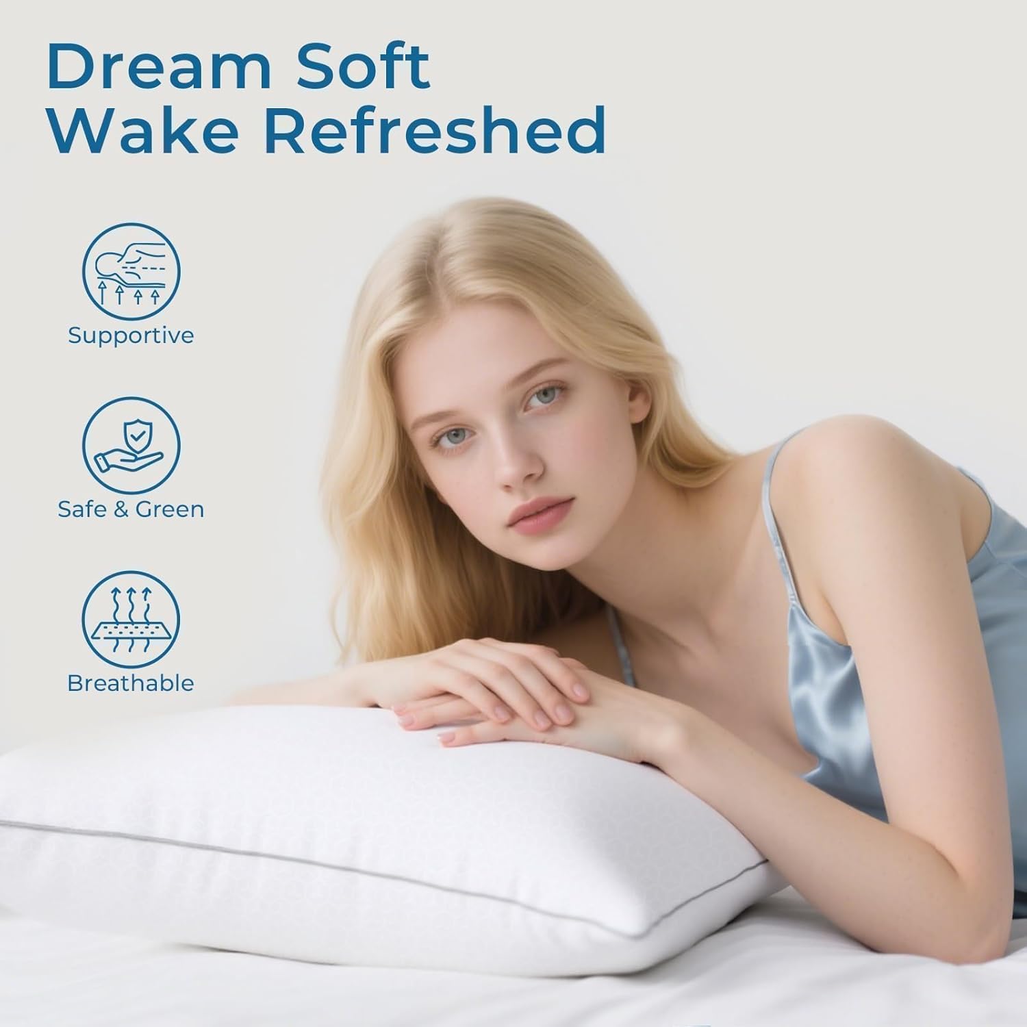 Sasttie Pillows Queen Size Set of 2, Bed Pillows for Side, Back, and Stomach Sleepers - Oeko-Tex Certified Down Alternative Plump Filling - Hotel Quality and Machine Washable, 2 Pack - Seldom Seen Styles