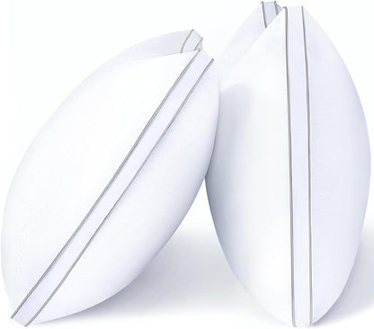 viewstar Kopfkissen Queen Size 2er-Set, Hotelqualität, Daunenalternative Kissen mit Seitensteg für Seiten-, Rücken- oder Bauchschläfer, Weiß