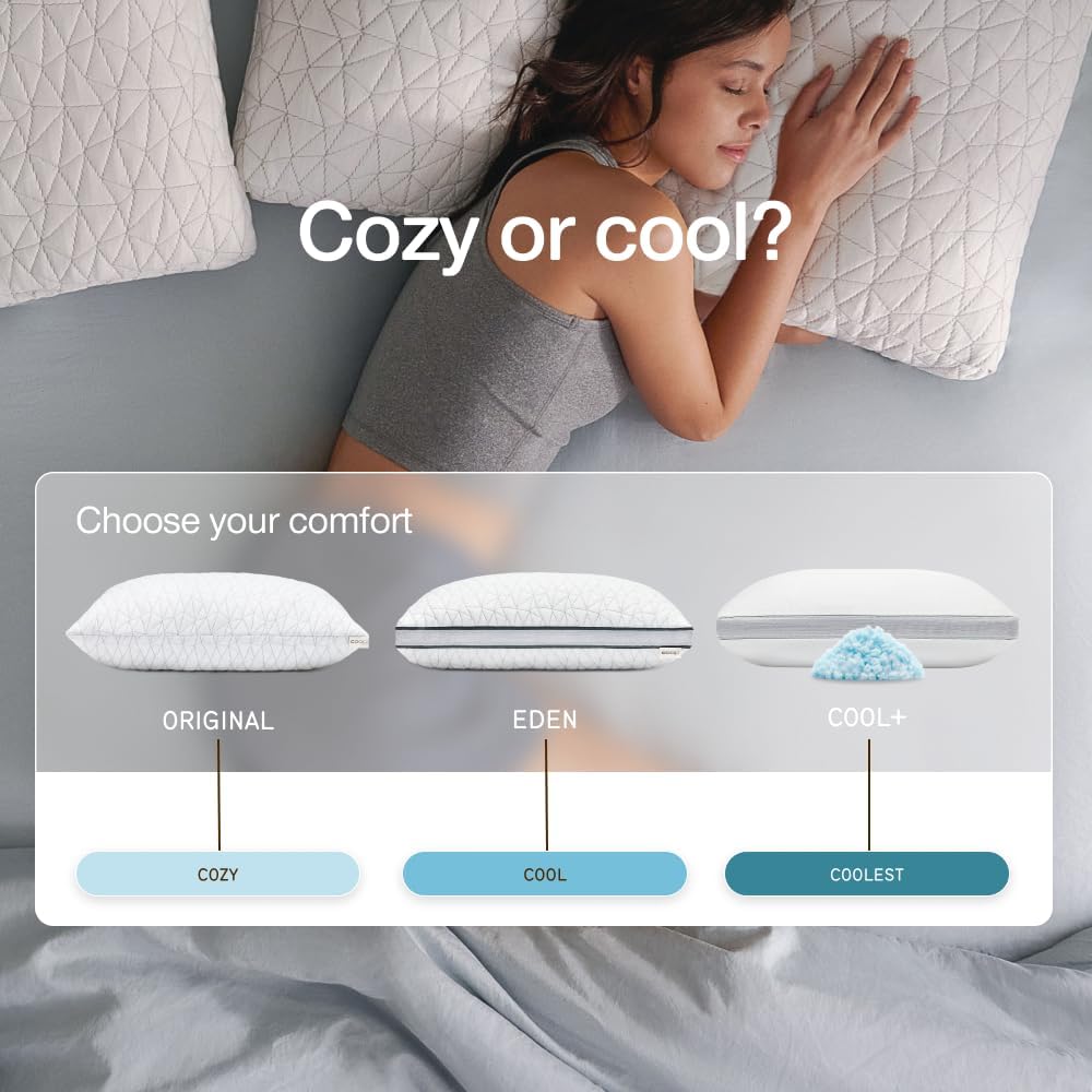 Coop Home Goods Original Adjustable Pillow, Queen Size Bed Pillows for Sleeping, Cross Cut Memory Foam Pillows - Medium Firm Back, Stomach and Side Sleeper Pillow, CertiPUR-US/GREENGUARD Gold - Seldom Seen Styles
