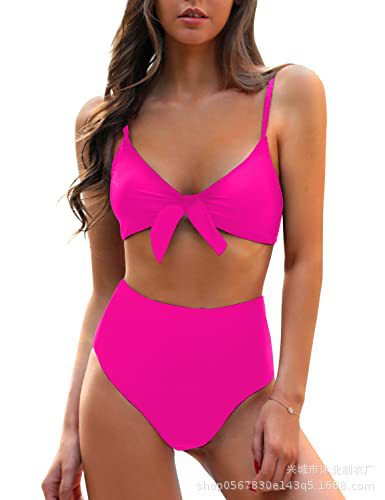 Womens High Waisted Bikini Set Tie Knot High Rise Two Piece Swimsuits Bathing Suits - Seldom Seen Styles