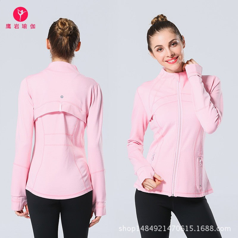 Yoga Clothes Autumn and Winter uarun Sports Jacket Women's Slim Stretch Zipper Running Yoga Fitness Long-Sleeved Upper Garment