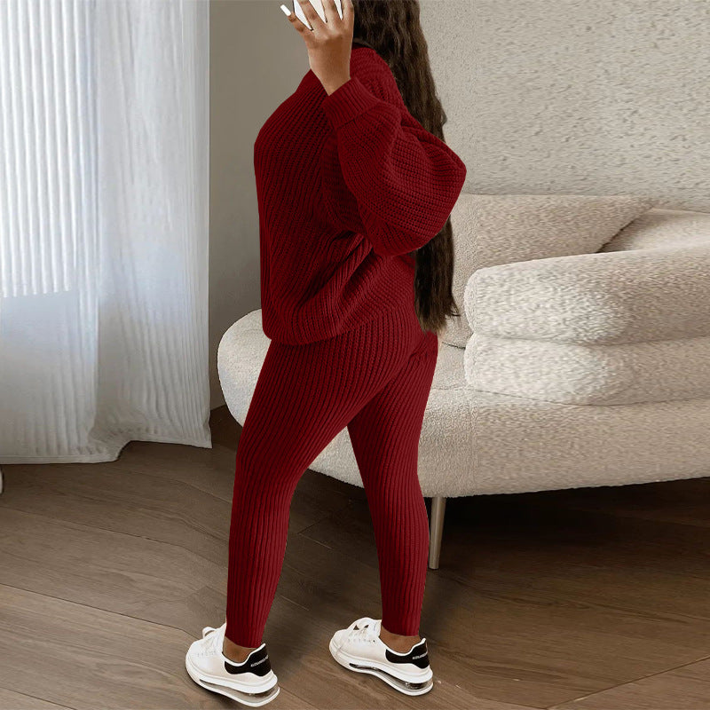 Casual Knitting Suit Trousers  Women's Clothing  Suit  Fashion