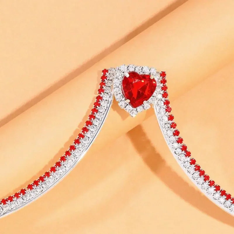 Women's Rhinestone Bra Chain Crystal Heart Body Jewelry Sexy Chest Chain - Seldom Seen Styles