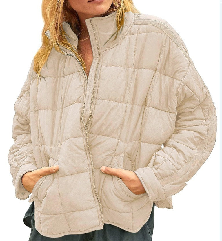 Womens Quilted Puffer Jackets Lightweight Zipper Short Padded Coat With Pockets - Seldom Seen Styles