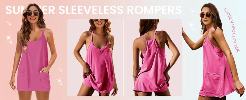 Women's Summer Sleeveless Mini Dress Casual Athletic Dress Spaghetti Strap Short Tennis Dress with Pockets - Seldom Seen Styles