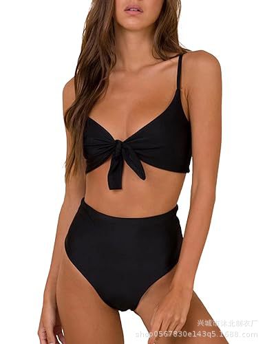 Womens High Waisted Bikini Set Tie Knot High Rise Two Piece Swimsuits Bathing Suits - Seldom Seen Styles