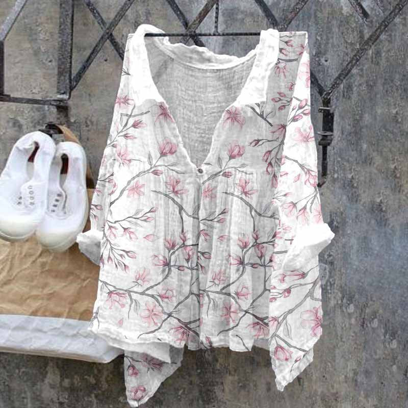 Foreign Trade Cross-Border Foreign Trade Cross-Border2022Amazon Cross-Border New Arrival Fashion Women's Shirt Natural Landscape Avatar Print