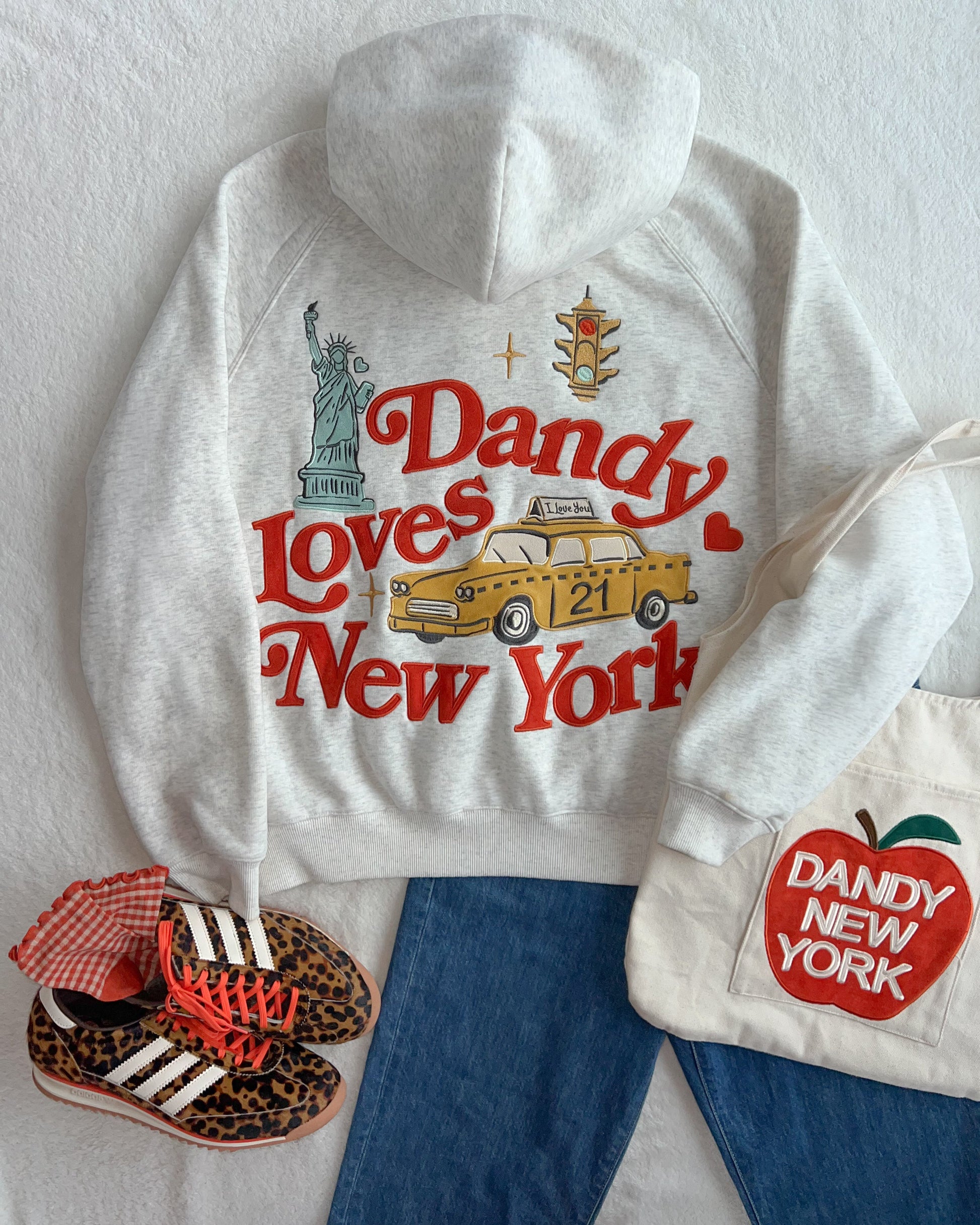 "New York" Oversized Lux Hoodie in Heather Gray