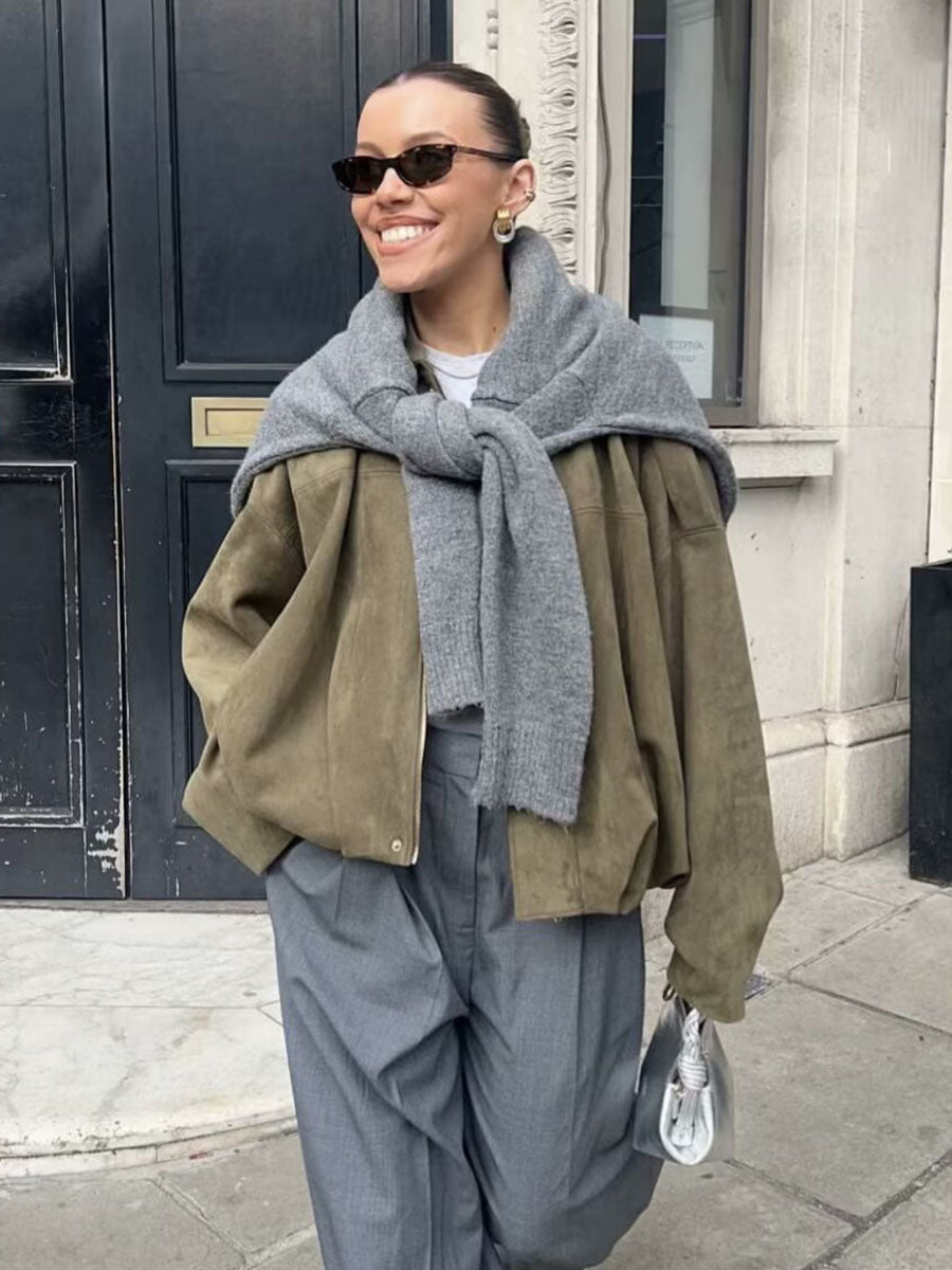 Cozy Touch Oversized Bomber Jacket - Seldom Seen Styles