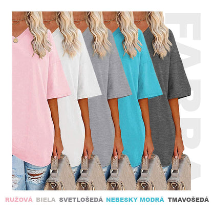 Women's Loose Fit V-Neck T-Shirt Short Sleeve Casual Summer Tops Solid Color Lightweight Breathable Cotton Blend Tee Shirt for Women
