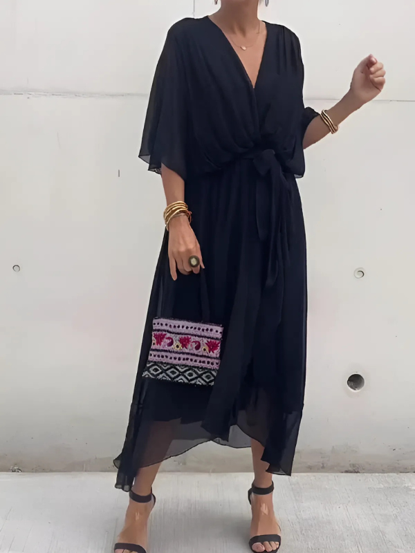 Lori™ | Timeless Wrap Midi Dress - Seldom Seen Styles