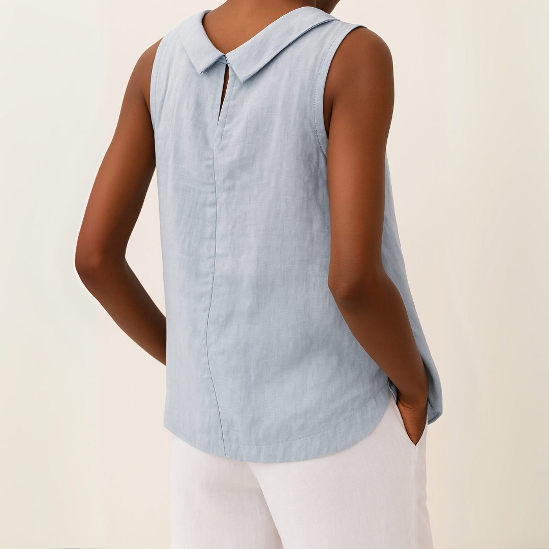 Maria™ | Sleeveless Roll Collar Top - Seldom Seen Styles