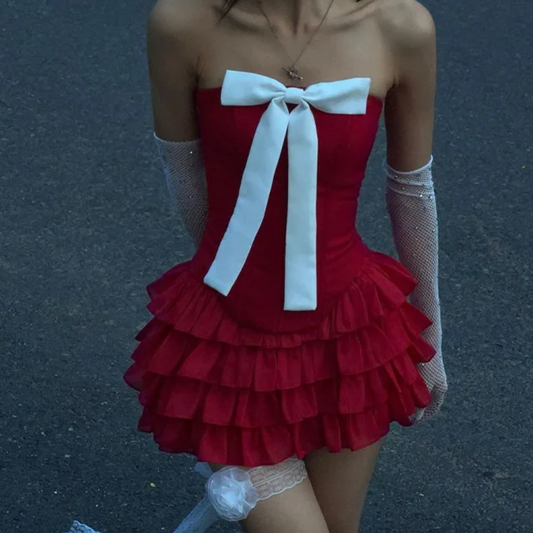 LOLI RUFFLE BOW DRESS - Seldom Seen Styles