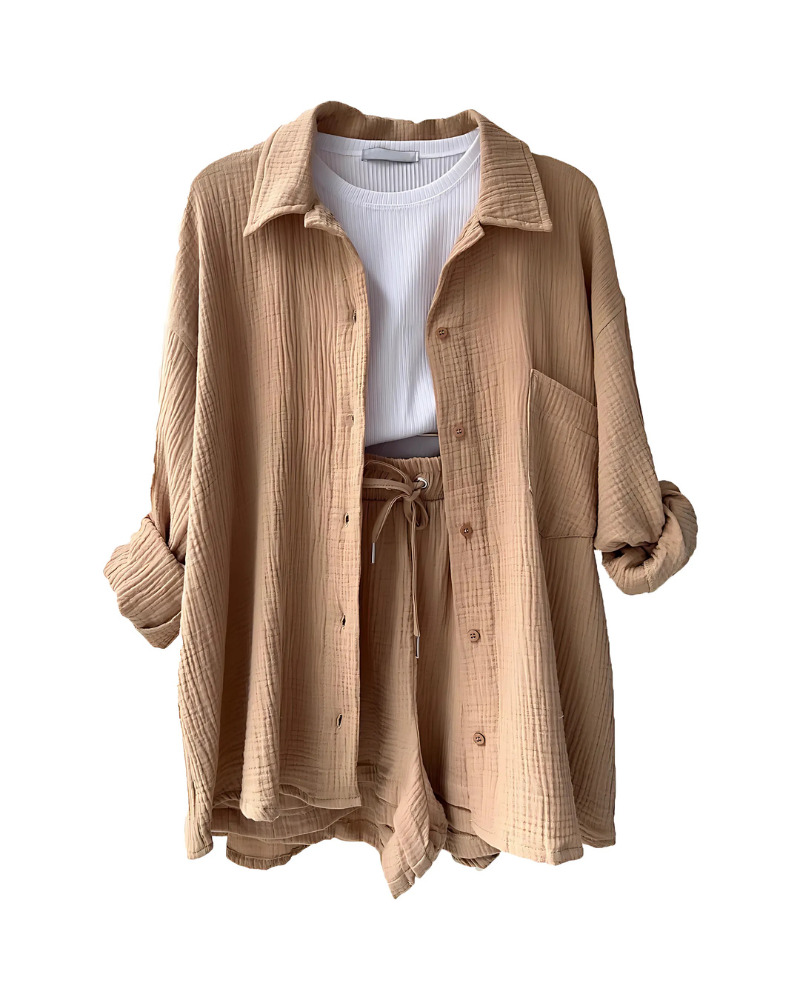 Modern Button-Up Shorts Set - Seldom Seen Styles