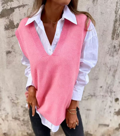 Olga | Gilet in Maglia Con Scollo a V