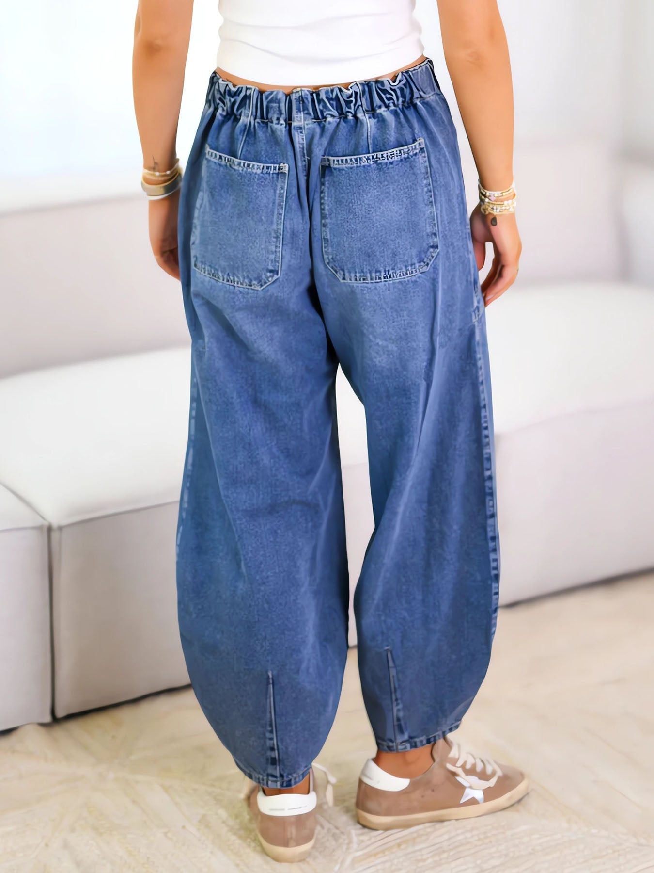 Self-tie Casual Loose Jeans - Seldom Seen Styles
