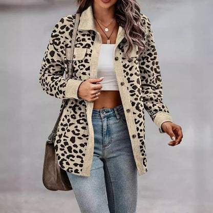 Womens Shacket Jacket Casual Leopard Print Cardigans Coat Oversized Button Down Long Sleeve Shirt 2024 Fashion Outfits