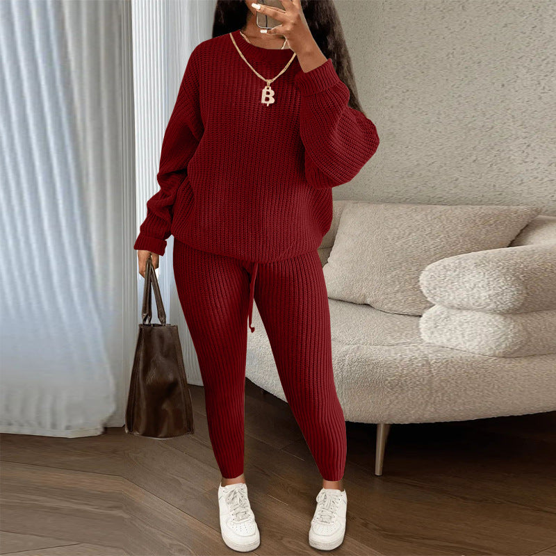 Casual Knitting Suit Trousers  Women's Clothing  Suit  Fashion