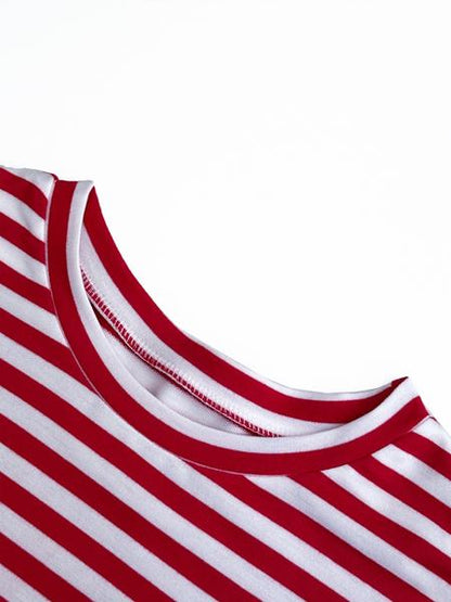 Women's Casual Striped Long Sleeve Top & Pants Set, Comfortable Loose-Fitting Home Wear, Fashionable Two-Piece for Daily Use