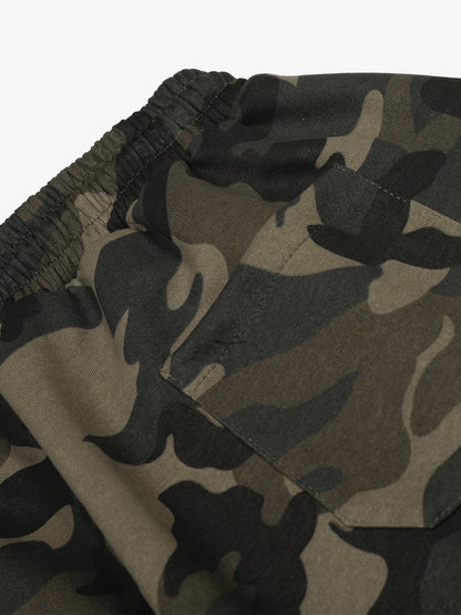 Retro Patchwork Embroidered Camouflage Barrel Pants