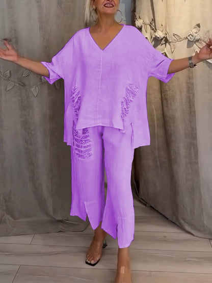 Ensemble deux pièces à taille élastique