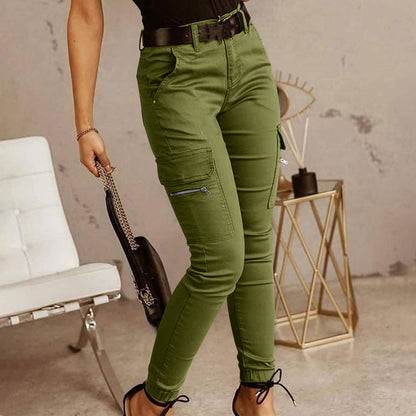 Women's Stretchy Tactical Cargo Pants High Waisted Casual Joggers Plus Size Skinny Trousers Cargo Pants with 6 Pockets