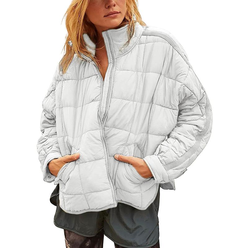 XiaRan Womens Quilted Puffer Jackets Lightweight Zipper Short Padded Coat With Pockets