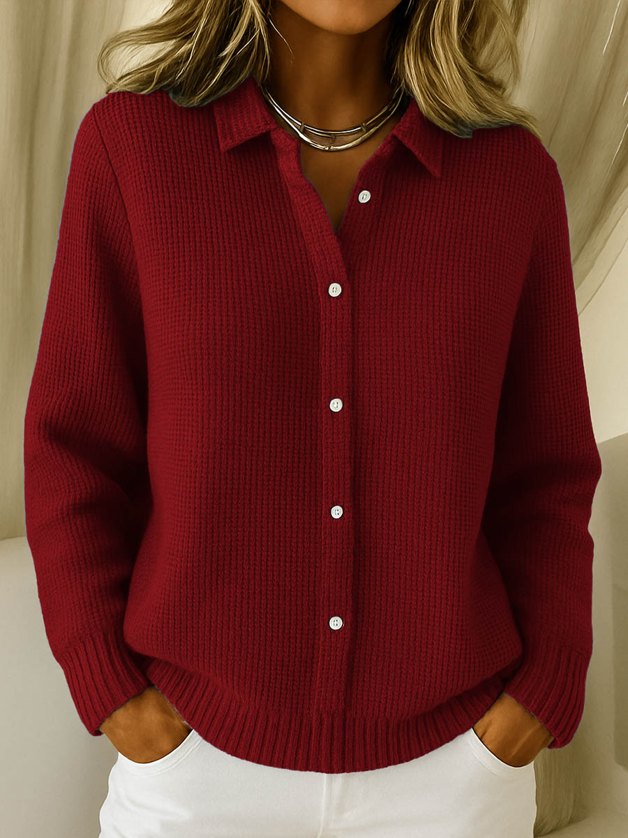 Elegante Damen-Strickbluse mit Knöpfen – Weich, Stilvoll & Vielseitig - Seldom Seen Styles