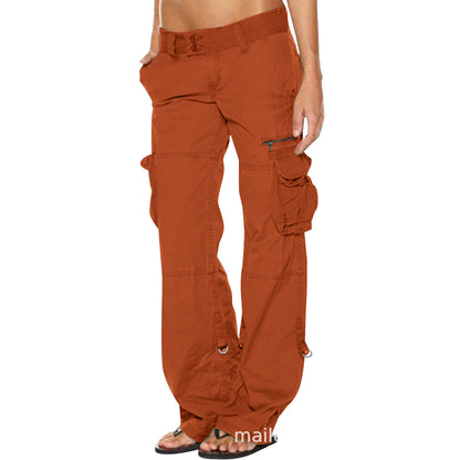 low rise khaki cargo pants