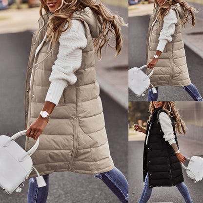 Open Front Hat Coat, Casual Sleeveless Long Coat, Women's Clothing