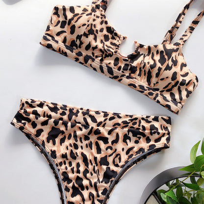 sling-back swimsuit Women's Two-Piece Swimsuit Leopard Print Bikini New Swimwear - Seldom Seen Styles