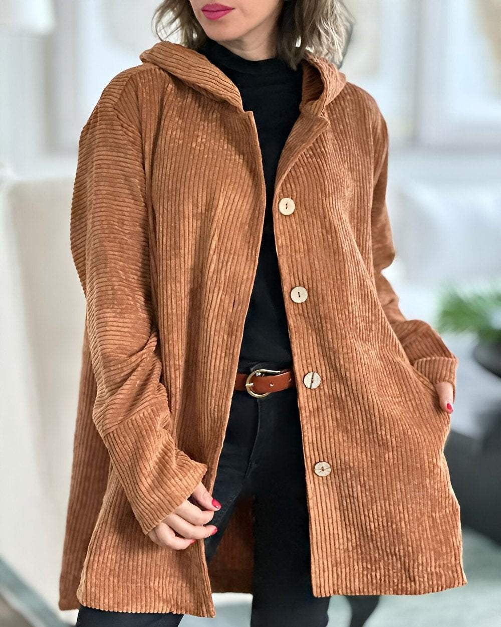 Cordio - Cozy Corduroy Hooded Jacket - Seldom Seen Styles