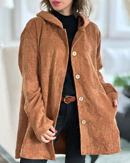 Cordio - Cozy Corduroy Hooded Jacket