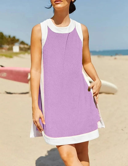 Ensemble deux pièces décontracté pour femme, pull ras du cou sans manches, short assorti avec poches