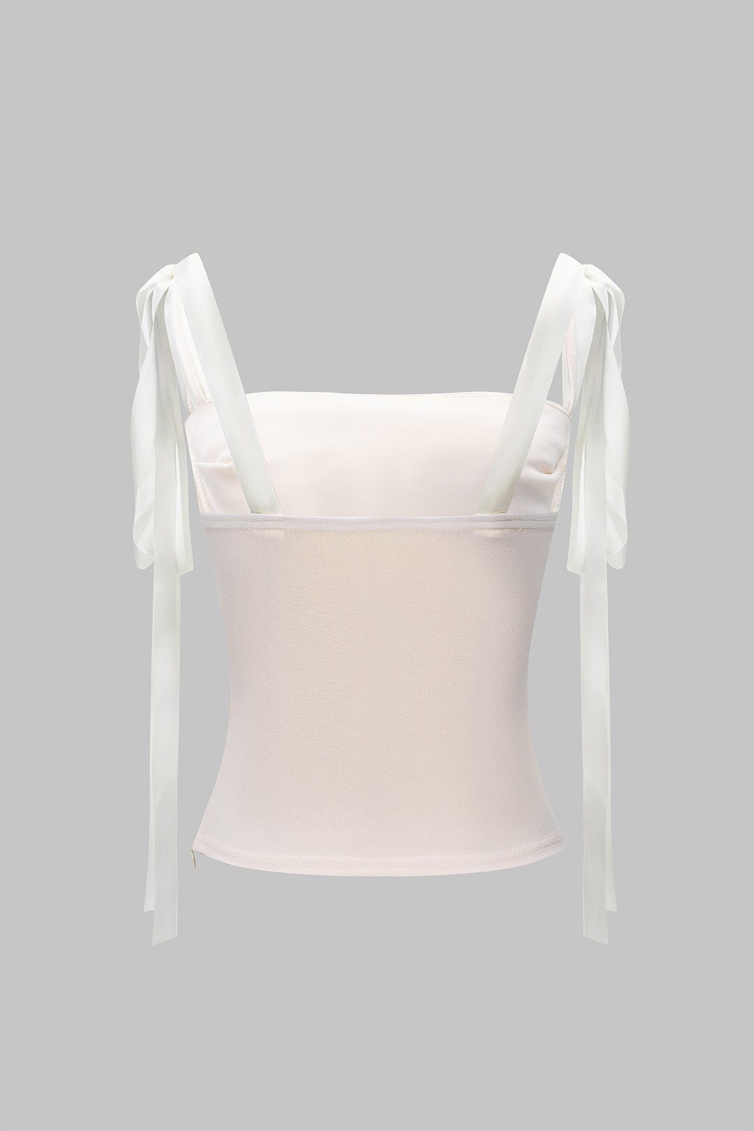 Satin Ruched Tie-Up Slip Cami Top - Seldom Seen Styles