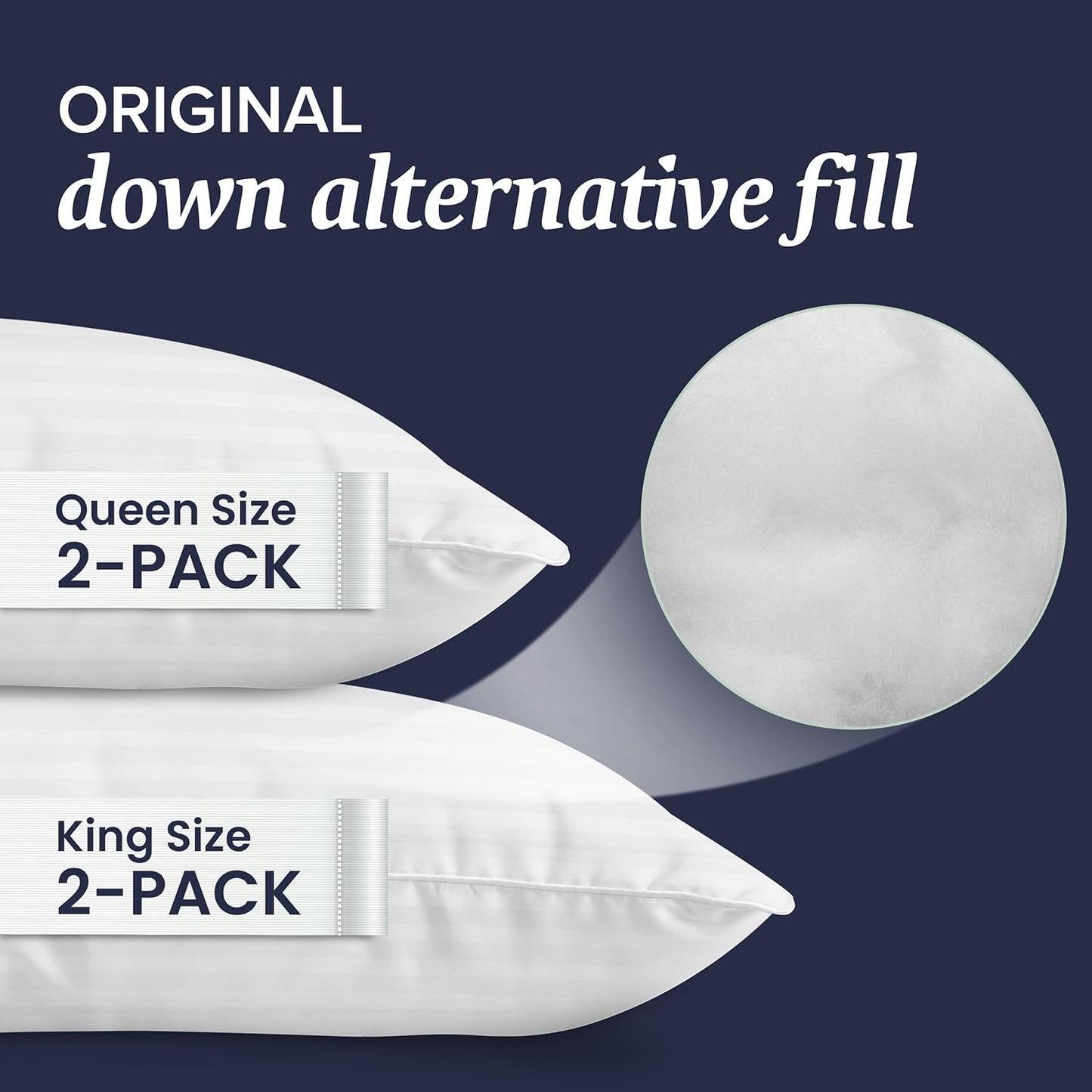 Beckham Hotel Collection Bed Pillows King Size Set of 2 - Down Alternative Pillow for Back, Stomach or Side Sleepers - Seldom Seen Styles