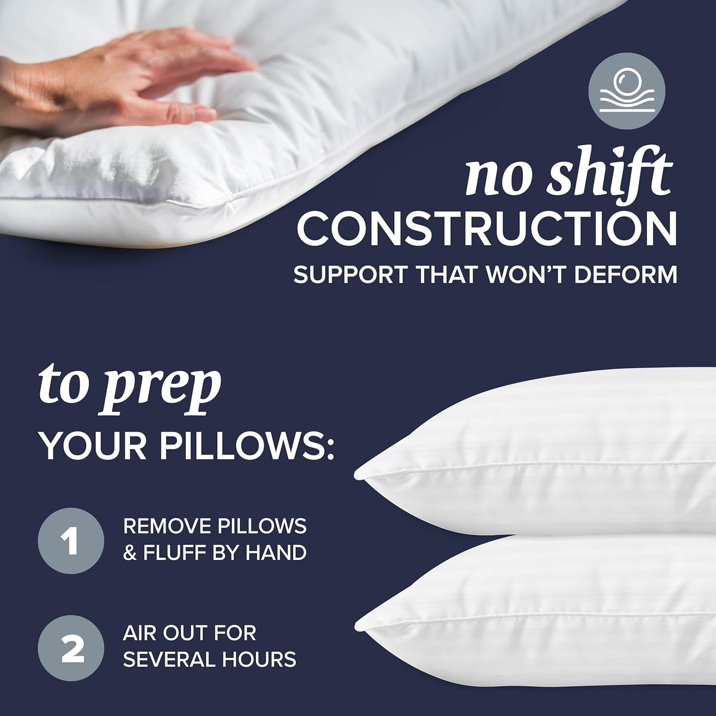 Beckham Hotel Collection Bed Pillows King Size Set of 2 - Down Alternative Pillow for Back, Stomach or Side Sleepers - Seldom Seen Styles