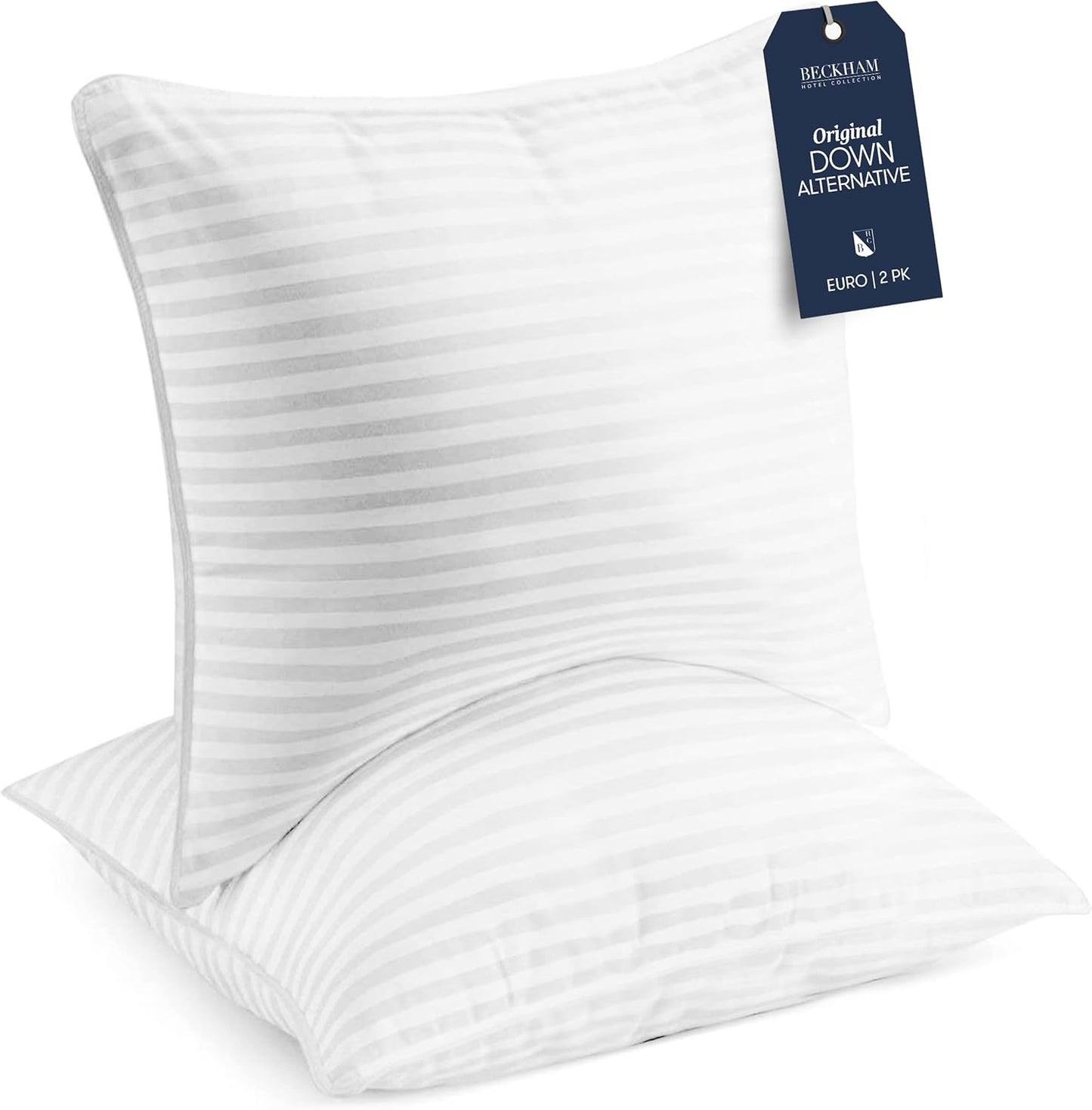 Beckham Hotel Collection Bed Pillows Standard/Queen Size Set of 2 - Original Soft Down Alternative Pillow for Sleeping - Soft Support for Back, Stomach or Side Sleepers - Seldom Seen Styles