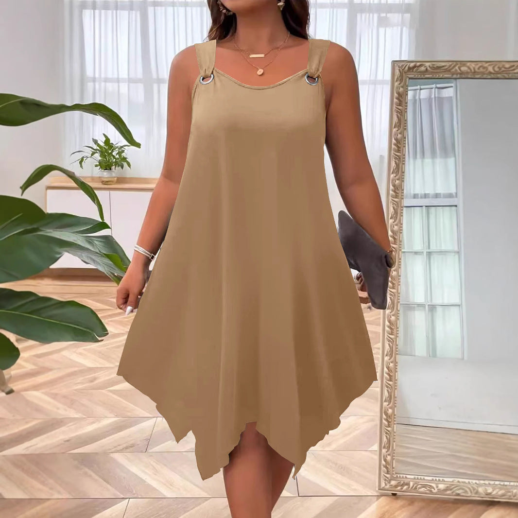 plus size casual tank dress Plus Size Sleeveless Crewneck Tank Dress-Sunflower, 3XL