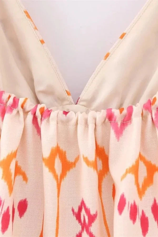 Women's Boho Embroidered Cami Top Deep V Flowy Summer Tank - Seldom Seen Styles