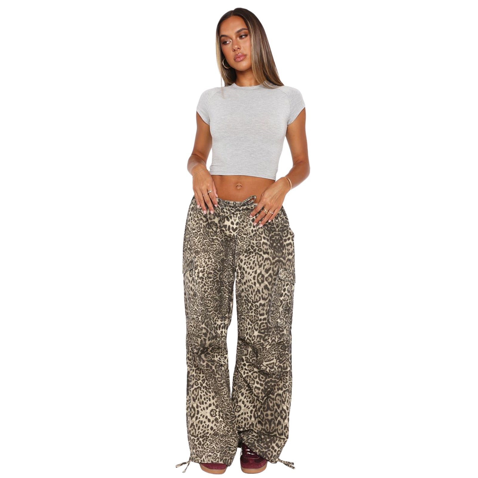 Women Cargo Pants Wide Leg Casual Baggy Parachute Pants Multi Pockets Y2K Straight Trousers - Seldom Seen Styles